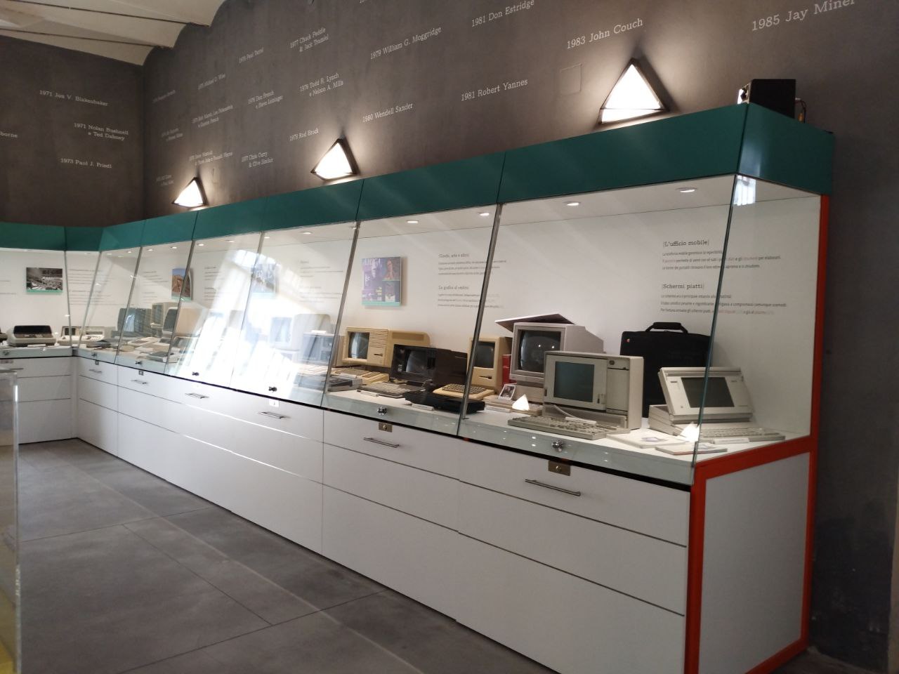 The Personal Computer display case at the museum of computing instruments.